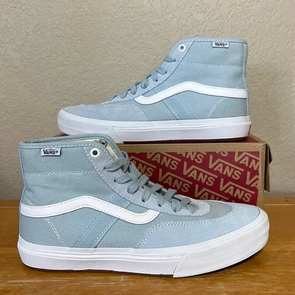 Vans Crockett High pastel blue white pop Cush men’s size 8.5 or women’s size 10